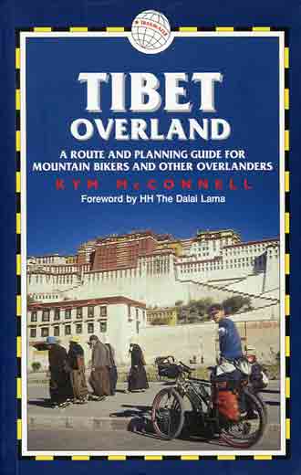 
Bicylist in front of Lhasa Potala Palace - Tibet Overland book cover
